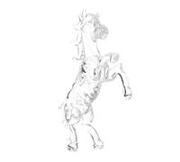Garneck Crystal Clear Feng Shui Horse Figurine Large Standing Statue for Home Office Decor Realistic Cowgirl Equestrian Ornament Symbolizing Strength and Perseverance Birthday and Chinese