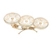 Garneck Crystal Glass Tray Fruit Bowls Candy Cake Tray Dessert Display Cake Display Stand