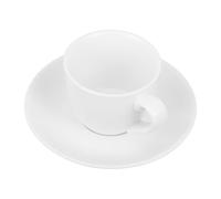Garneck Cup Simple Flat Set with Coffee Elegant Base Saucer Ceramic Style White Tea Cup for Sturdy and Stylish Shop Office Use