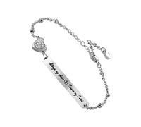 Garneck Curved Chain Bracelet Lettering Jewelry for Wrist Creative Chain Bracelet Lettering Pattern for Sister