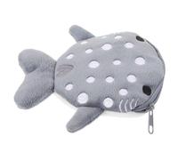 Garneck Cute Cartoon Shark Plush Coin Purse for Women Soft Zipper Wallet for Coins Keys Items Stylish Portable Storage Bag Grey