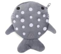 Garneck Cute Cartoon Shark Plush Coin Purse Portable Zipper Wallet for Women Soft Storage Bag for Coins Keys and Accessories Adorable Change Wallet Pouch Grey