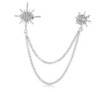 Garneck Dainty Rhinestone Star Brooch Pin with Chain Elegant Accessory for Women for Weddings and Formal Events Sparkling Brooch for Dresses and Suits