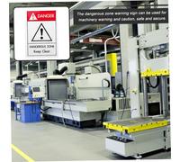 Garneck Dangerous Zone Keep Clear Sign Self-adhesive Machinery Warning Label Industrial Safety Caution Sticker for Hazardous Areas