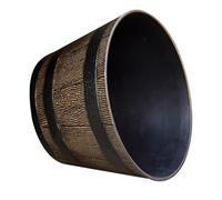 Garneck Decorative Resin Garden Planter Pot with Imitation Wood Texture