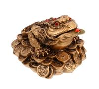 Garneck Decorative Resin Toad Ornament Symbolizing Wealth Detailed Sculpted Design, for Bedside or Home Desktop Decor to Enhance Prosperity and Feng Shui Ambience