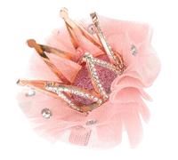 Garneck Deep Pink Rhinestone Crown Hair Clip for Kids Sturdy Multi-Rhinestone Bobby Pin Hair Accessory for Girls for Parties Everyday Wear Travel