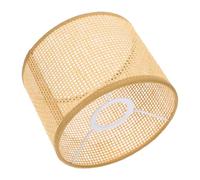 Garneck Delicate and Generous Shape Rattan Lightshade with Khaki Colour, Hand Woven for Lamp Protection and Household Decoration, Natural Rattan Lampshade for Scandi Style Interiors