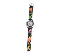 Garneck Digital Watch for Children Black Waterproof LED Cartoon Pattern Wristwatch with Plastic and Stainless Steel, Easy to Read Teaching Tool for Girls
