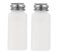 Garneck Dispenser Pump Bottles 250ml Anti-Static Square Plastic Bottles Stainless Steel Cap for Alcohol Nail Polish Remover Makeup Remover 2Pcs