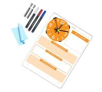 Garneck DIY Acrylic Memo Board with Clock Stand Reusable Dry Erase to-do List Planner for Desktop Organization Wear-Resistant Whiteboard for Daily Schedule and Notes No Battery Required