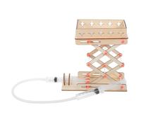 Garneck DIY Hydraulic Lift Platform for Science Experiment Kit Wooden Lab Jack Stem Building for Creative Learning and Fine Motor Skill Development at Home and School