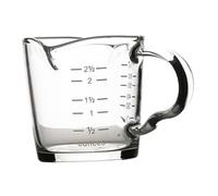 Garneck Double Mouth Espresso Measuring Cup Heat Resistant Glass with Clear Scale for Milk Baking Accurate Pouring
