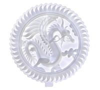 Garneck Dragon Embossment Modeling Casting Silicone Mold White Creative Delicate Practical Design for DIY Craft Work 7.98x7.98x1.18in