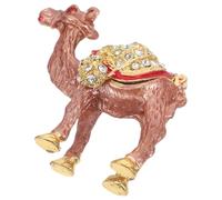 Garneck Dubai-themed Camel Jewelry Box Brown Zinc Alloy Jeweled Trinket Organizer Portable Proposal Ring Case Collectible Souvenir for Travel and Wedding Decor