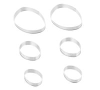 Garneck Easter Biscuit Cutters Set of 6 Stainless Steel Egg Shaped Cookie Molds Food Grade Pastry Molds for Baking Safe for Boys and Girls Silver