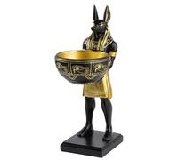 Garneck Egyptian Anubis God Statue Candy Dish Resin Sculpture Tray Decorative Bowl for Keys Jewelry Coins Halloween Christmas Serving Organizer Centerpiece
