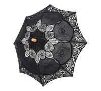 Garneck Elegant Large Lace Parasol Umbrella for Wedding Photography Lightweight Embroidered Bridal Prop with Delicate Craftsmanship for Dance and Scene Decor