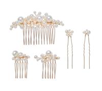 Garneck Elegant Pearl Hair Comb Set with Unique Design, Practical and Convenient to Put, for Graduation Time, Weddings and Engagements, Made of Sturdy Abs and Alloy Materials
