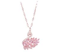 Garneck Elegant Rose Gold Swan Zircon Necklace Choker for Women Fashion Pendant Neck Jewelry in Pink Stylish Clavicle Chain for Birthday and Party gifts for for for for for for