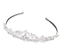 Garneck Elegant Silver Rhinestone Tiara Headband and Women, High-end Zine-alloy Crown Delicate Design, Quick to Wear, for Wedding and Birthday Photography