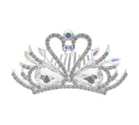 Garneck Elegant White Alloy Bride Crown with Detailed Workmanship and Sturdy Structure, Lightweight Stylish Bridal Hair Jewelry for Wedding and Special Occasions