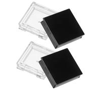 Garneck Empty Eyeshadow Box Eyeshadow Case 4Pcs Square 3.6X3.5X1Cm Plastic Cosmetics Organizer for Women and Girls Travel Storage