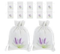 Garneck Empty Sachet Bags Lightweight Cotton Cloth with Drawstring Closure 12pcs Fragrance Bags and Lavender Flowers for Party Favour for Camping and Home Storage