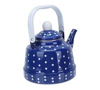 Garneck Enameled Tea Kettle Blue White Dot Pattern Household Water Boiler for Gas Stove and Induction Cooker Large Capacity Safe Heating for Tea Coffee Mulled Wine Easy to Clean Practical