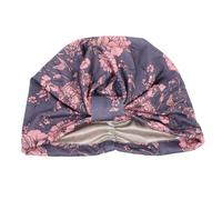 Garneck Ethnic Style Turban for Women Double-layer Satin Lining Sleep Chemo Hat Warm Head Scarf Cap for Hair Loss and Cancer Patients Grey