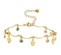 Garneck Evil Eye Anklet for Women Adjustable Amulet Jewelry Lightweight Ankle Bracelet for Minimalist Style Elegant and Unique Anklet for Teens and Women