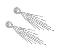 Garneck Exaggerated Dangle Earrings Lightweight Rhinestone Tassel Earrings for Women Sparkly Drop Jewelry with Dynamic Movement for Prom Parties and Daily Wear