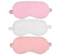 Garneck Eye Masks Lightweight Plush 3pcs Chinlon Soft Comfortable Eye Cover for Relieving Stress and Relaxing Muscles Creative Eyeshade Random Color for Sleeping and Long Flights