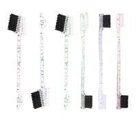 Garneck Eyebrow Brush Comb Set Double and Triple Heads Design 6pcs Multi-ended for Brushing Eyebrows and Hairline with Abs and Nylon Material for Daily Life and Makeup Use