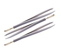 Garneck Eyebrow Tweezers Set in Silver Stainless Steel 3pcs Portable and Sturdy Eyebrow Hair Clips for Precise Grooming and Ingrown Hair Removal