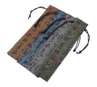 Garneck Fabric Drawstring Fan Bags from Damage 4pcs for Folding Fans with Elegant Patterns for Classical Garden Visits and Vacations