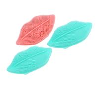 Garneck Face Cleansing Brush and Lip Exfoliator Brush 3Pcs Mini Silicone Lip Shape 8.6X4.3X1Cm Lightweight Easy Dry for Travel and Home Use