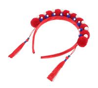 Garneck Fairy Accessories Women Chinese Hair Accessory Chinese Style Headband Tassel Furry Ball Pearl Headband
