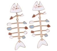 Garneck Fashion Alloy Fish Bones Earrings for Women Quirky Dangle Jewelry Novelty Gift Comfortable Pierced Ears Accessory for Parties Travel Shopping