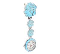 Garneck Fashionable Nurse Fob Watch Cute Round Dial Clip Design Sky Blue for Easy Timekeeping Luminous Feature for Night Shifts Durable and Practical for Students and Medical Professionals