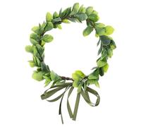 Garneck Faux Green Leaves with Plastic Material Headband Lightweight Decorative Bridal Garland Headdress for Wedding Party Photo Prop