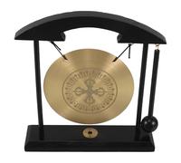 Garneck Feng Shui Brass Gong with Stand Traditional Asian Home Decor and Tabletop Ornament for Living Room and Office Unique Vajra Gong for Luck and Prosperity