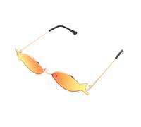 Garneck Fish Shaped Sunglasses Orange PC Metal Novelty Eyewear | Beach Protection and Themed Comfort , Events Island Lightweight with UV Tropical Summer Party Must Have