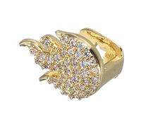 Garneck Flame Shaped Single Tooth Cap Hip Hop Grill with Rhinestones Hollow Design Comfortable Fit Decorative Teeth Jewelry for Men Women Party Cosplay