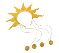 Garneck Flame Sunburst Headband with Bead Chains for Adults Shimmering Fire Hair Accessory for Halloween Rave Festival Parties Versatile Costume Essential