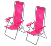 Garneck Folding Deck Chair Foot Rest Mini Beach Seat Simulation Reclining Chair for Outdoor Decor