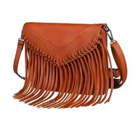 Garneck Fringe Crossbody Bag for Women Small PU Tassel Purse Handbag Multi Functional Shoulder Bag with Spacious Interior for Daily Essentials Fashionable and Versatile Design Brown