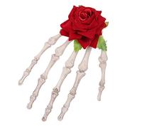 Garneck Ghost Hand Hairpin Goth Accessories Halloween Skeleton Hair Clips Gothic Accessories Skeleton Hair Accessories Zombie Hair Clips Skeleton Hand Clips Skull Rose Hairpin White