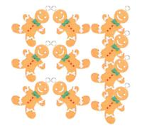 Garneck Gingerbread Man Pendant 10pcs DIY Jewelry Making Accessories | Lightweight Resin and Plastic, Hanging Ornament for Sweater Chain, Yellow Creative Key Chain Decor