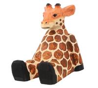 Garneck Giraffe Shaped Wooden Phone Stand for Desk Cute Animal Phone Holder Stable Functional Cellphone Stand for Comfortable Viewing for Bedroom Office Use